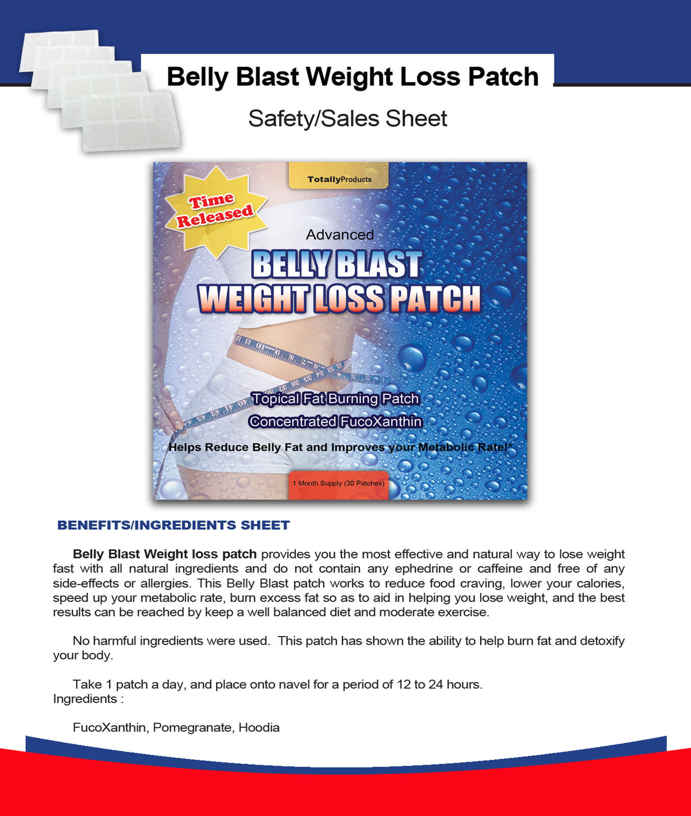 Topical Weight Loss Patch Supports Belly Fat Burn Metabolism Booster 30 Patches