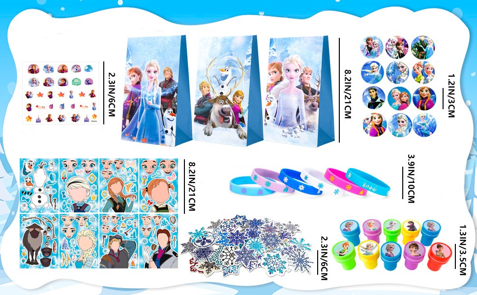 Frozen Party Favors, Princess Frozen Birthday Party Supplies Goodie Bag Stuffers