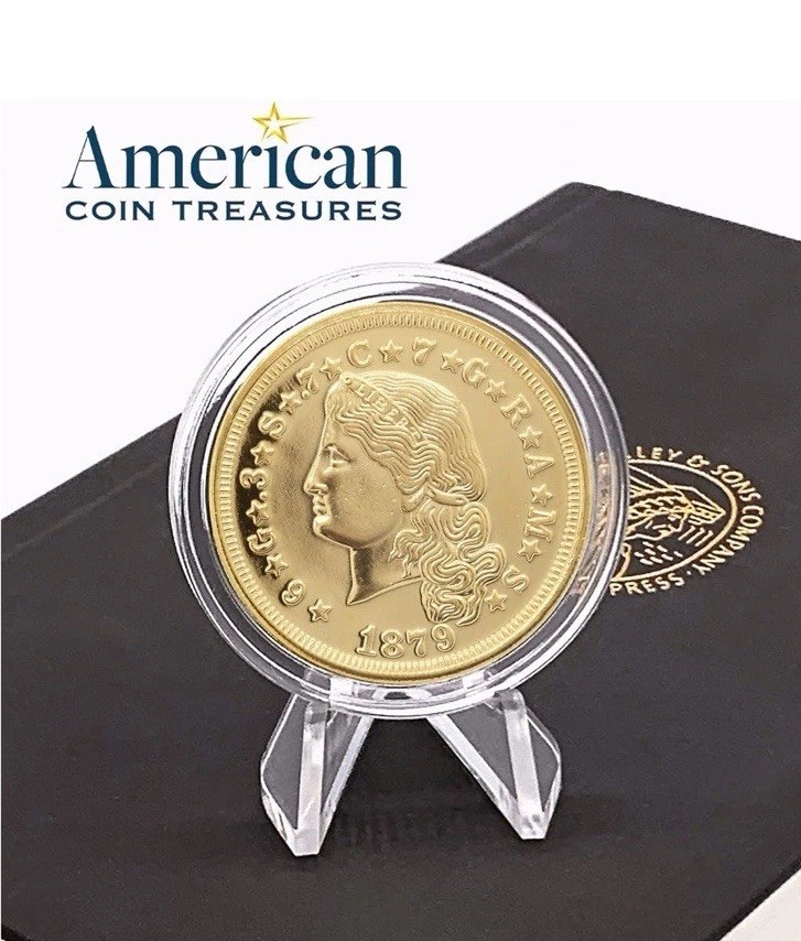 American Coin Treasures 1879 P Stella Flowing Hair Gold Piece $4 #5