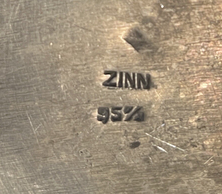 Large Pewter Plate Charger Dated 1670 - Marked/Stamped Handmade