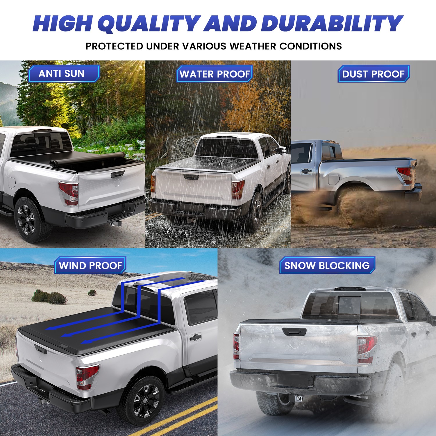 5FT foldable Roll-up Tonneau Cover Bed For 2005-2025 Nissan Frontier Truck Cover