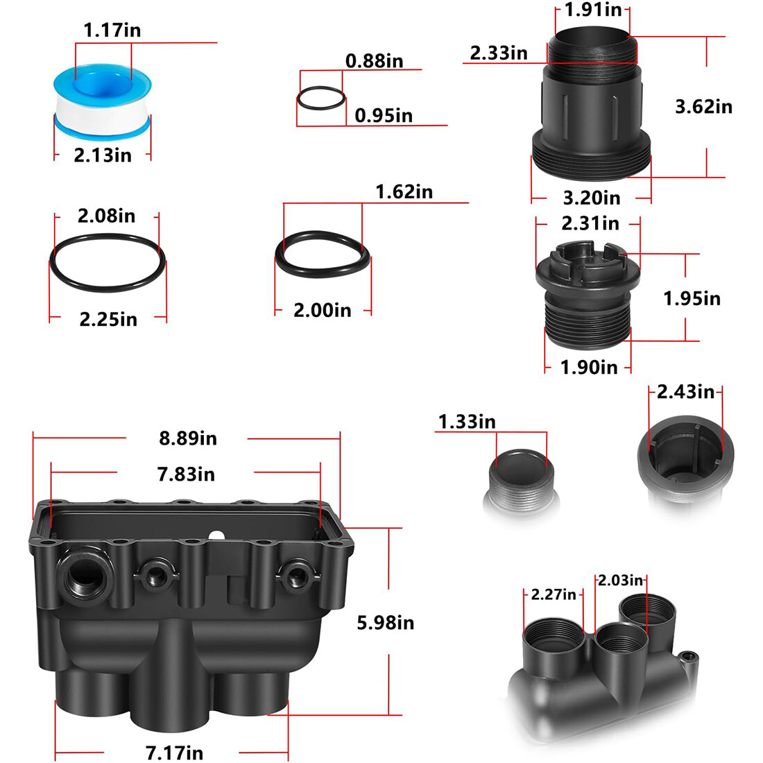 77707-0206 Pool Heater Manifold Body for Pentair MasterTemp,Sta-Rite Max-e-Therm