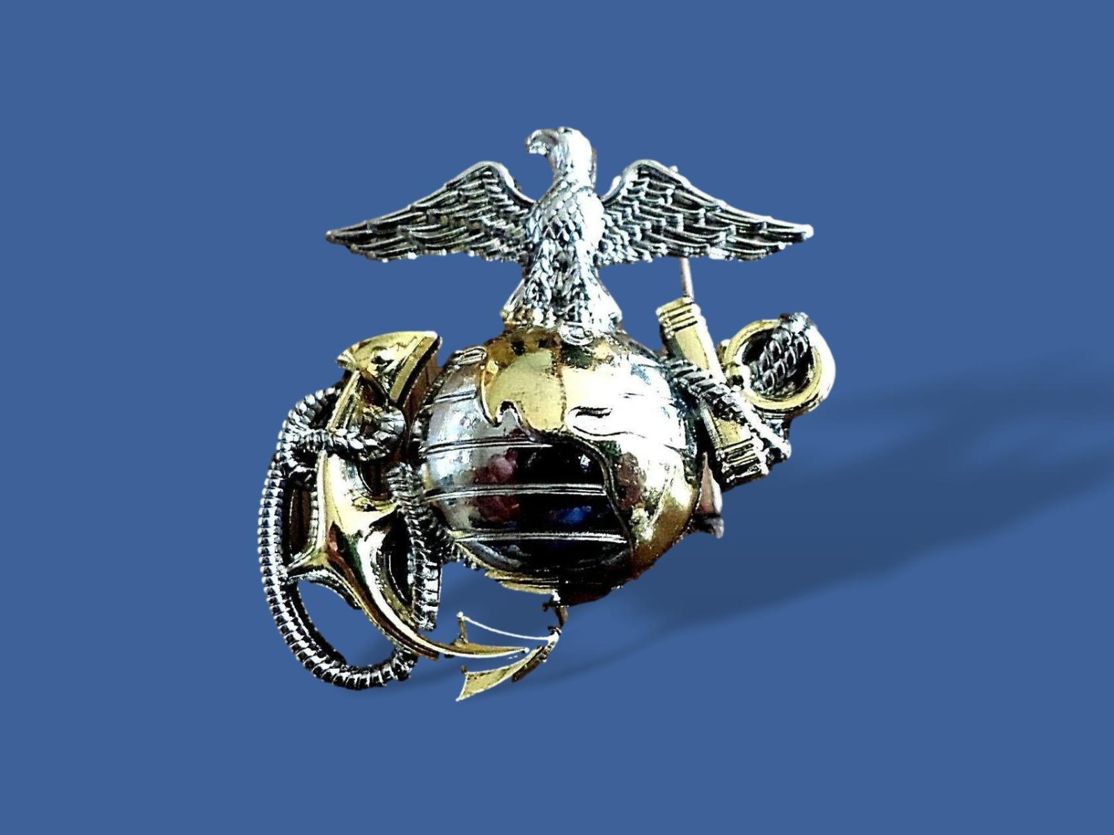 U.S MARINE CORPS EGA LAPEL HAT PIN USMC EAGLE GLOBE & ANCHOR CAP INSIGNIA LEFT