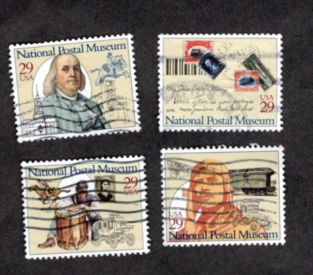 #2779-82 National Postal Museum Stamps, Used Set of 4, 29 cent, Off Paper