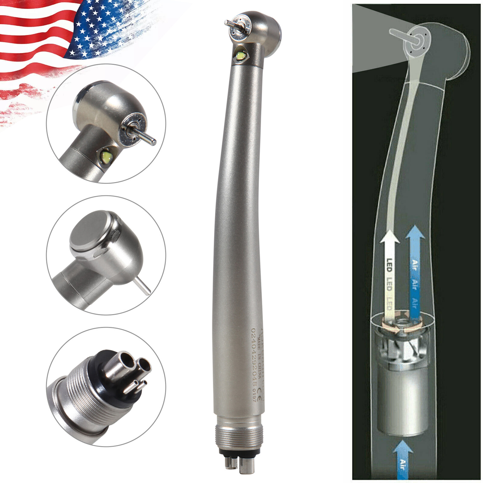 Estilo NSK Dental Pieza mano LED de alta velocidad Pana MAX EK LED 2/ 4Hole USA