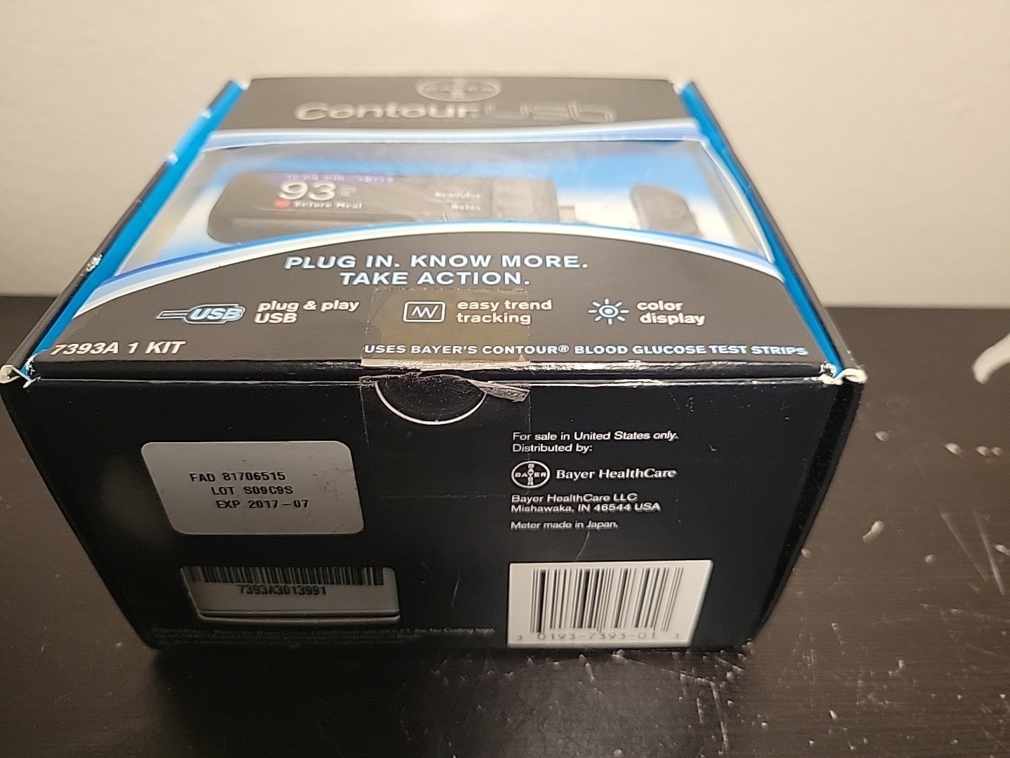 Bayer Contour USB Blood Glucose Sugar Monitoring Testing System Expired New