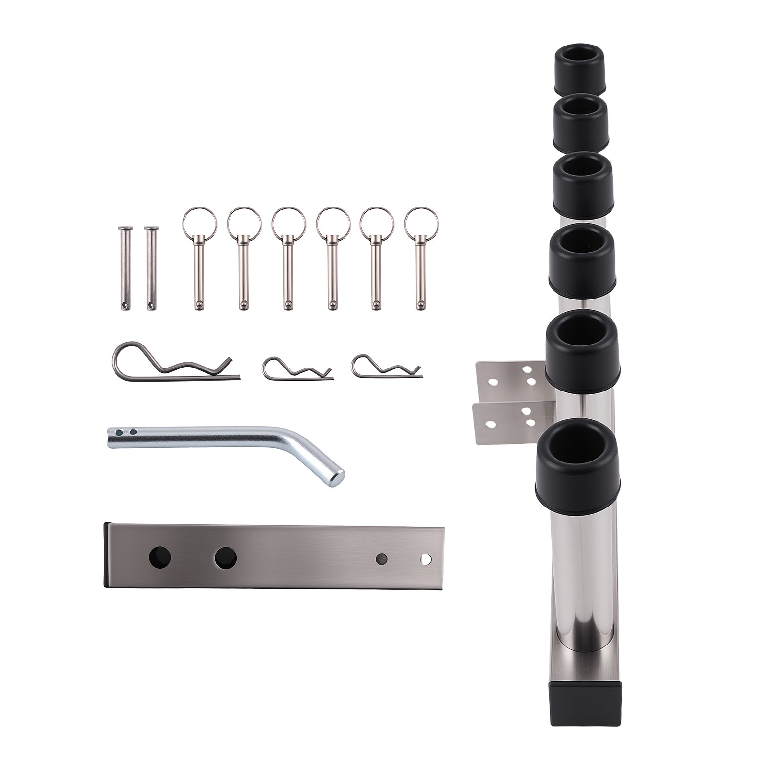 Truck Hitch Car Fishing Rod Holder For 2" Hitch Receiver Mount 6 Tube Stainless