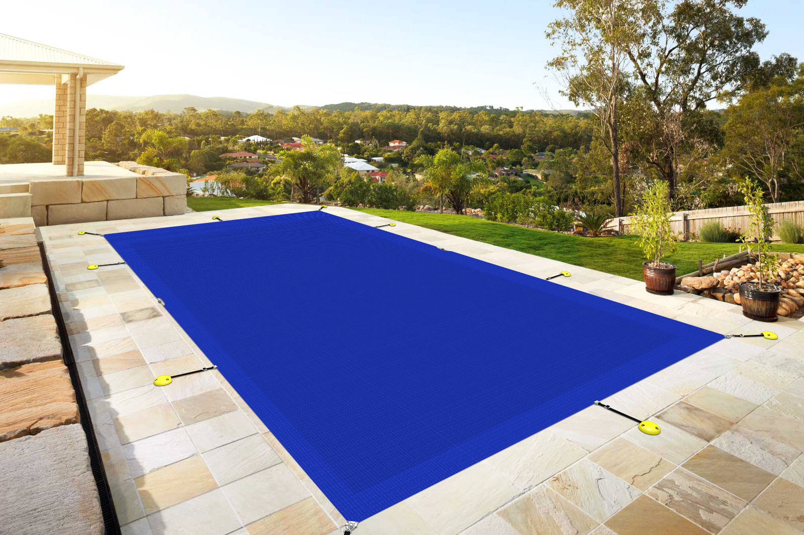 Winter Pool Cover Rectangle Heavy Duty Safety Inground Swimming Pool Cover Blue