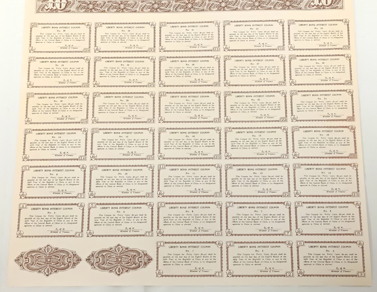 1937 Republic of China Liberty Bond CN$10 4% Interest w/ Pass-Co COA