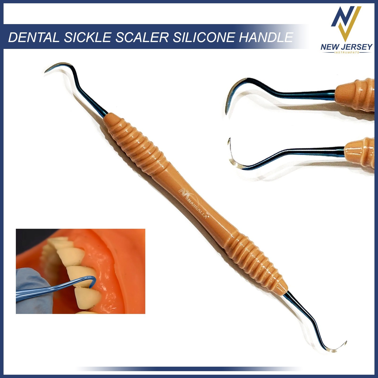 Sickle Scaler Silicone Dental Hand Instruments Pro Periodontal Hygiene Pick Tool