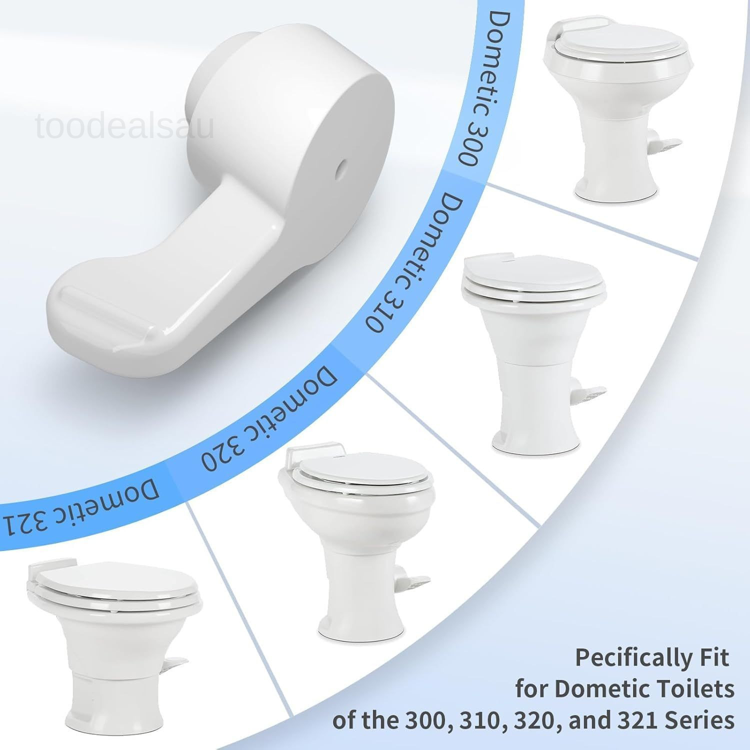 RV Toilet Flush Pedal for Dometic 300/310/320/321 Repair White