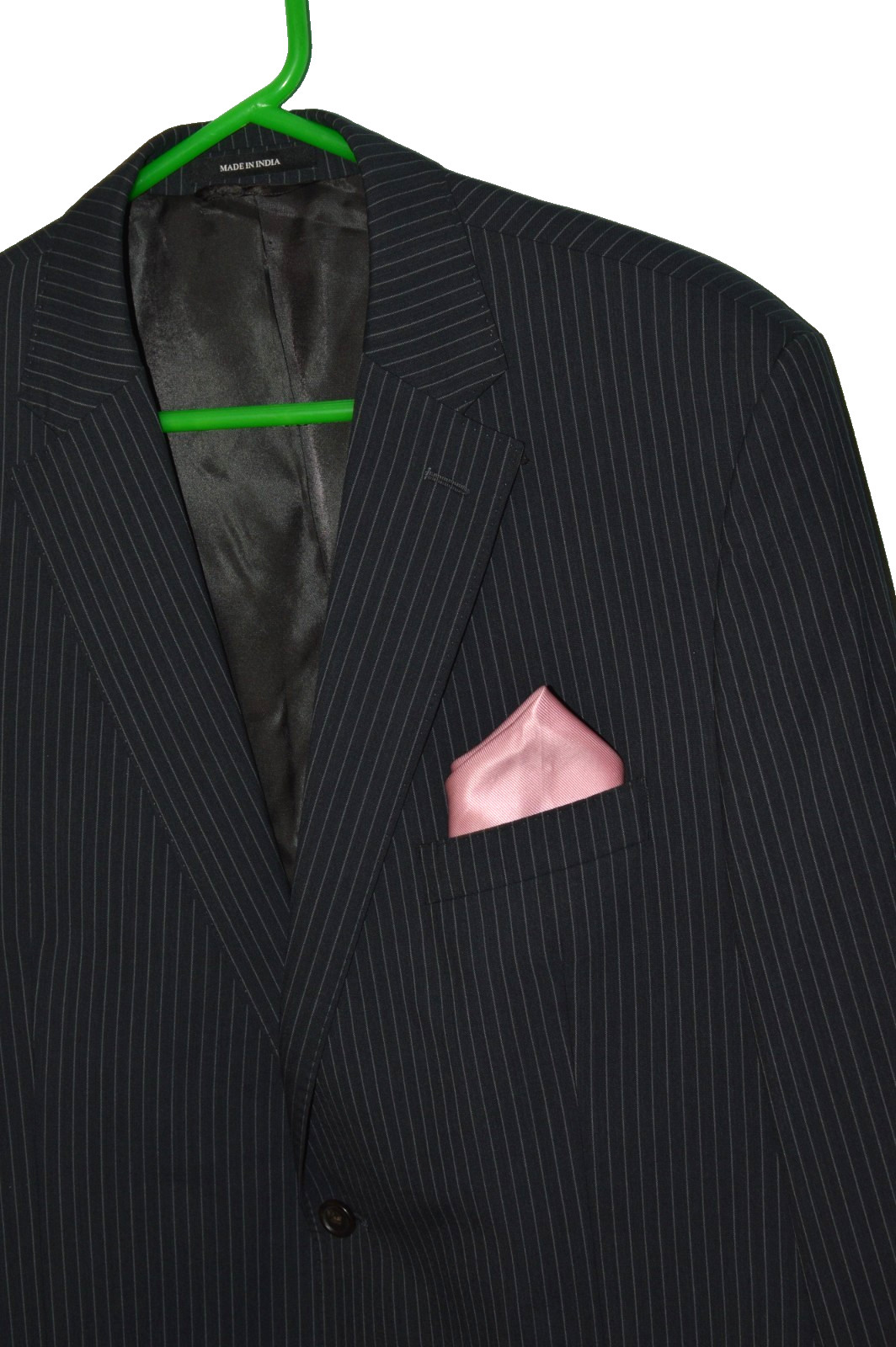 (2Pc Suit 46L 46 Long L) LAUREN RALPH LAUREN black Striped Slim Fit Suit 38x31