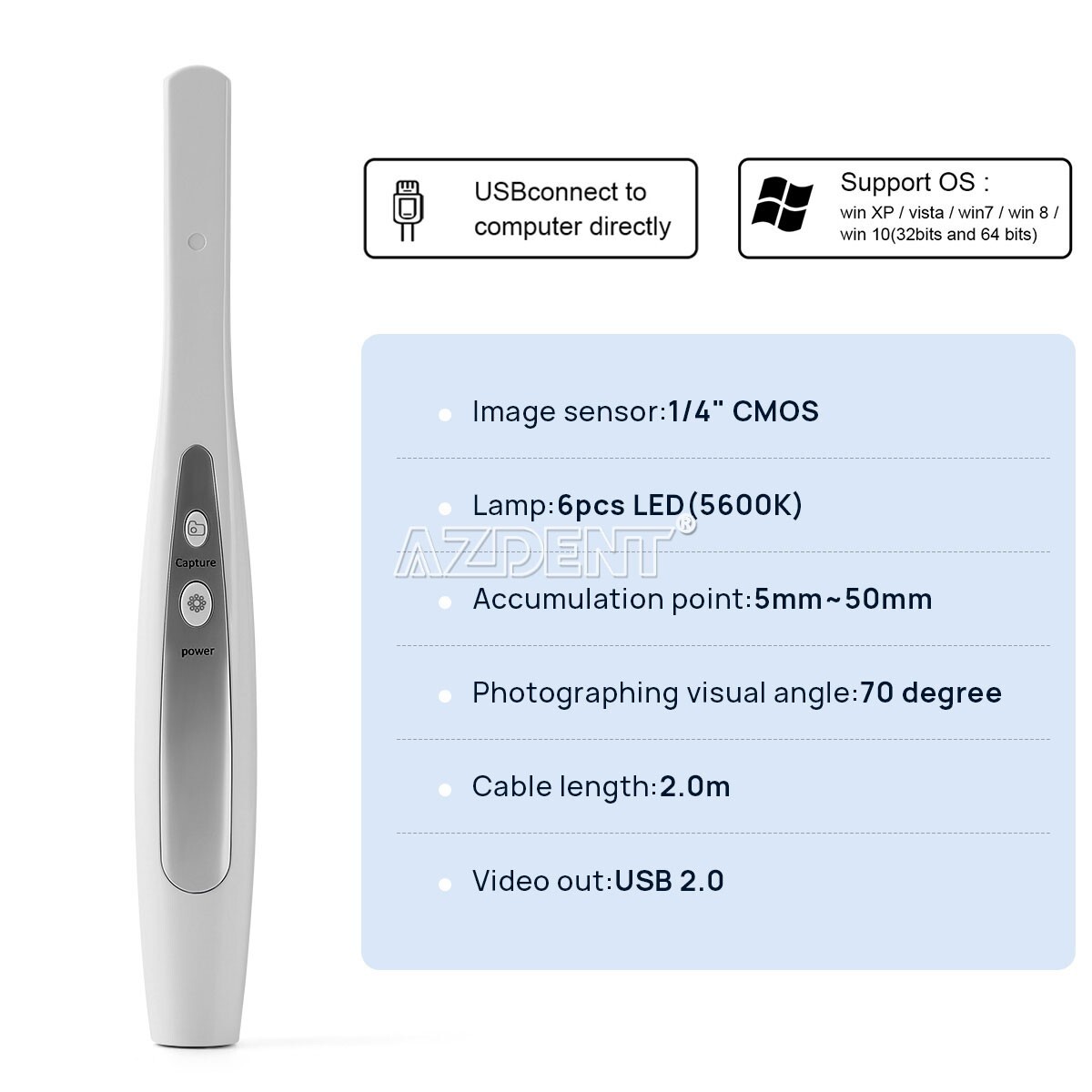 Dental 6 LED Light Camera Intraoral Focus Digital USB Imaging Intra Oral Clear