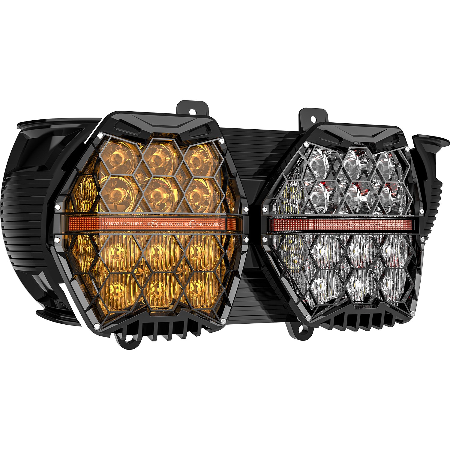 LED Dual Headlight w/ 2 Colors For Harley Touring Road Glide FLTRX FLTRXS 2015+