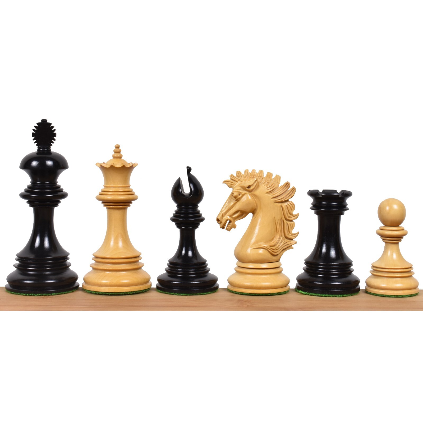 Alexandria Luxury Staunton Chess Pieces Only Set - Triple Weighted - Ebony Wood