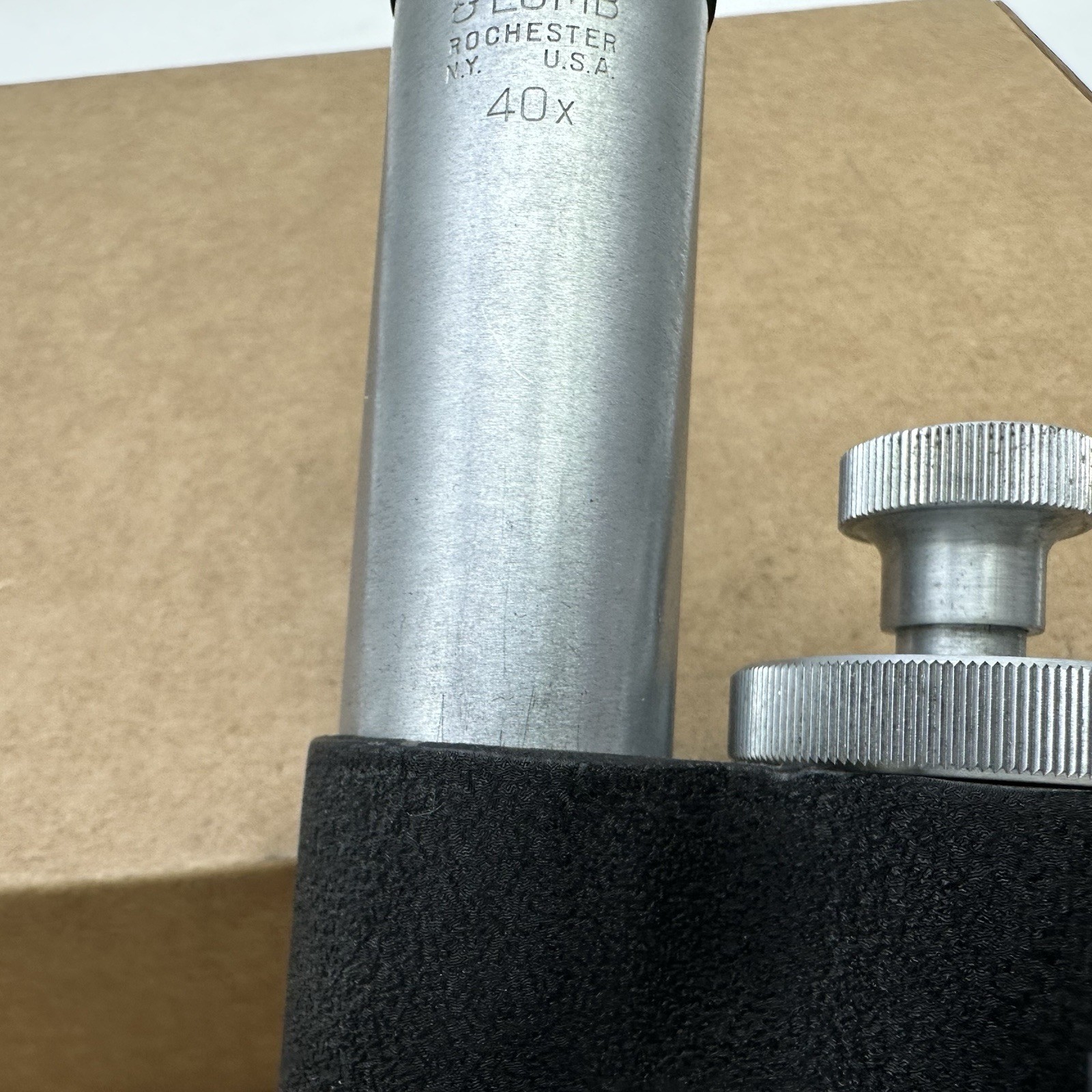 Vintage Bausch & Lomb Shop Field Microscope 40X / 32MM 0.10 Rochester USA