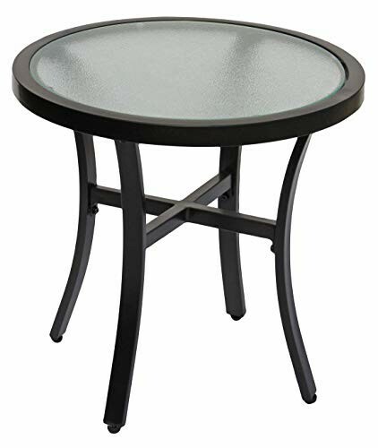 Garden Elements Bellveue 20" Round Glass Top Table