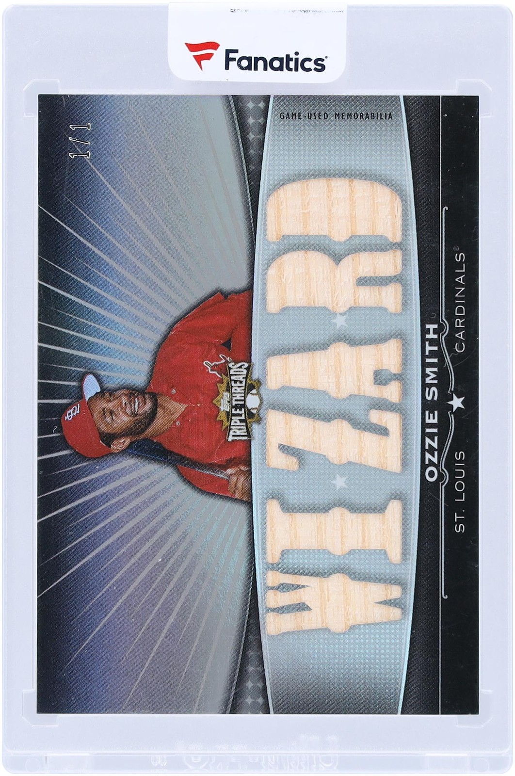 Ozzie Smith Cardinals 2011 Topps Triple Threads Relics #TTFR-4 #1/1 Card