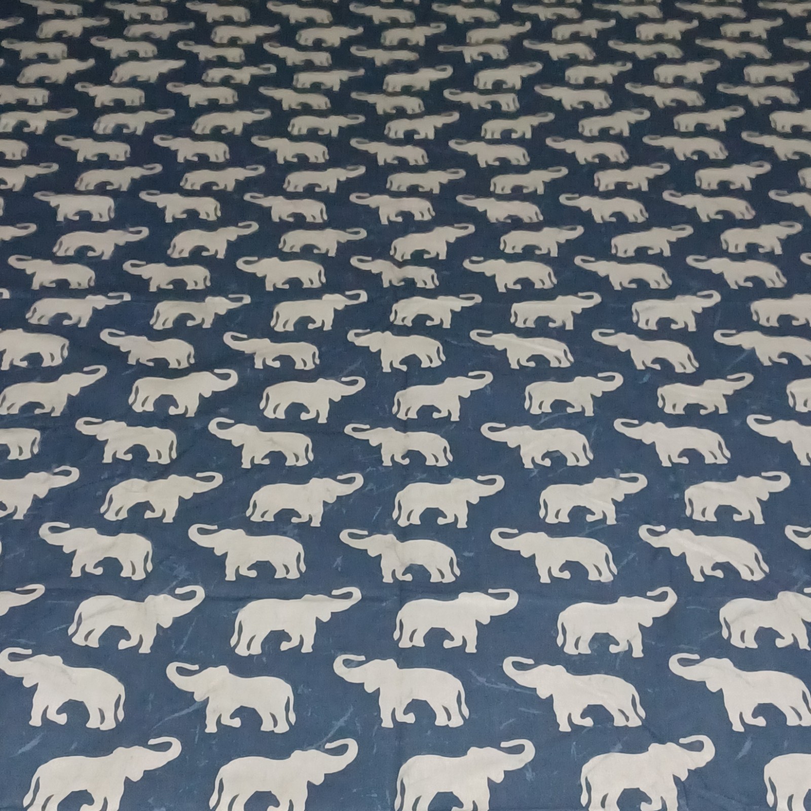 Pottery Barn Elephant F/Q Duvet Cover Blue Gray Neutral Marketing Sample