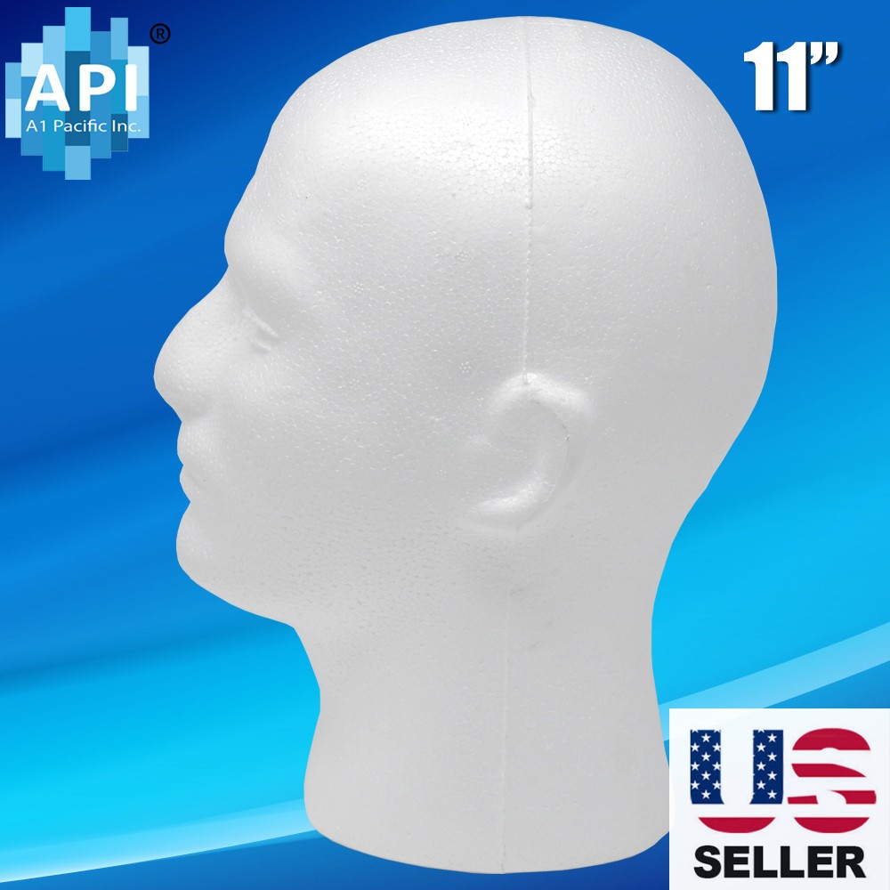 11' MALE FOAM MANNEQUIN MANIKIN head wig display hat glasses