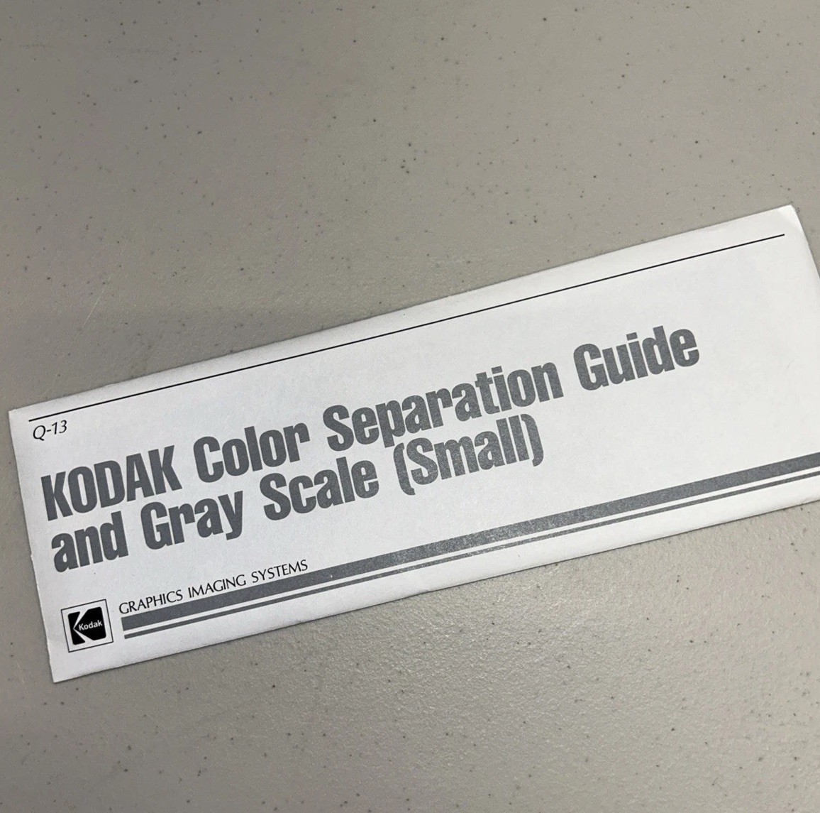 Kodak Color Separation Guide and Gray Scale Q-13, Small