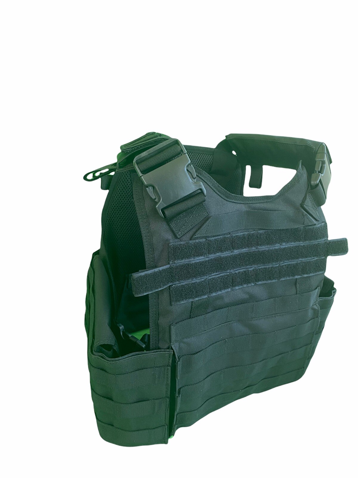 Tactical Vest Plate carrier- Black w/ 2 Curved 8x10 Plates