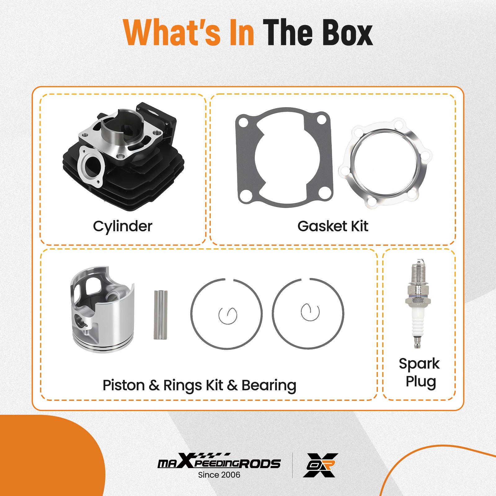 Cylinder Piston Gasket Top End Rebuild Kit 66mm For 1978-1981 Yamaha DT175