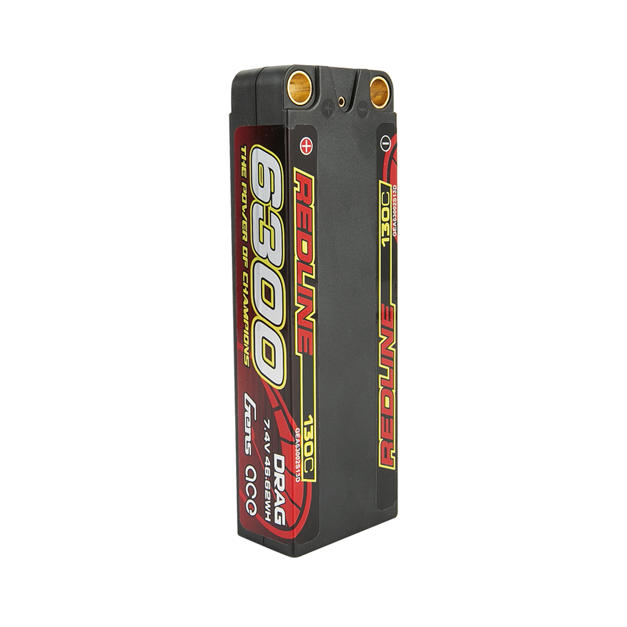 Gens Ace Redline 6300mAh 7.4V 130C 2S HardCase Lipo Battery For Drag Racing Car