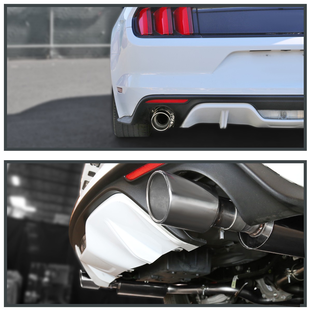 Fits 2015-2021 Mustang 2.3L EcoBoost Stainless Steel Dual Catback Exhaust System