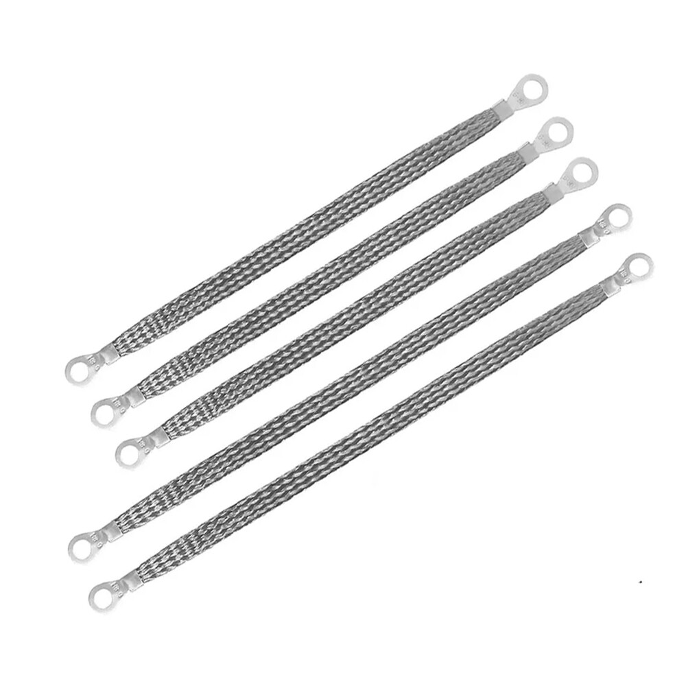5× Braid Ground Strap Car Engine Ground Strap Cable Firewall Hood Wire End Ktis