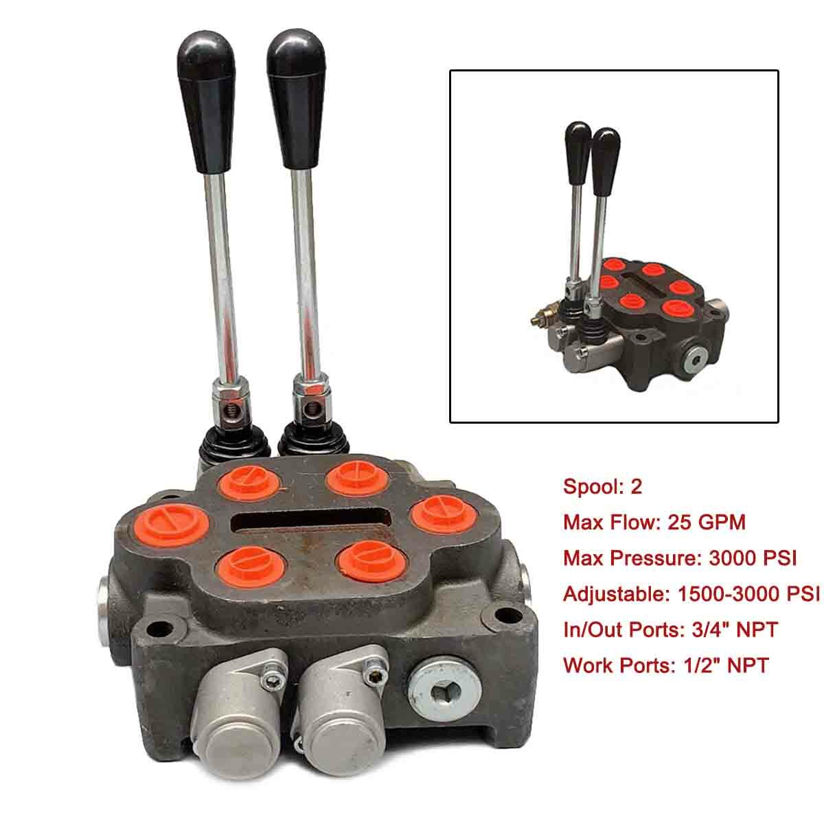 Hydraulic Spool Valve Log Splitter 2 Spool Hydraulic Control Valve Double Acting