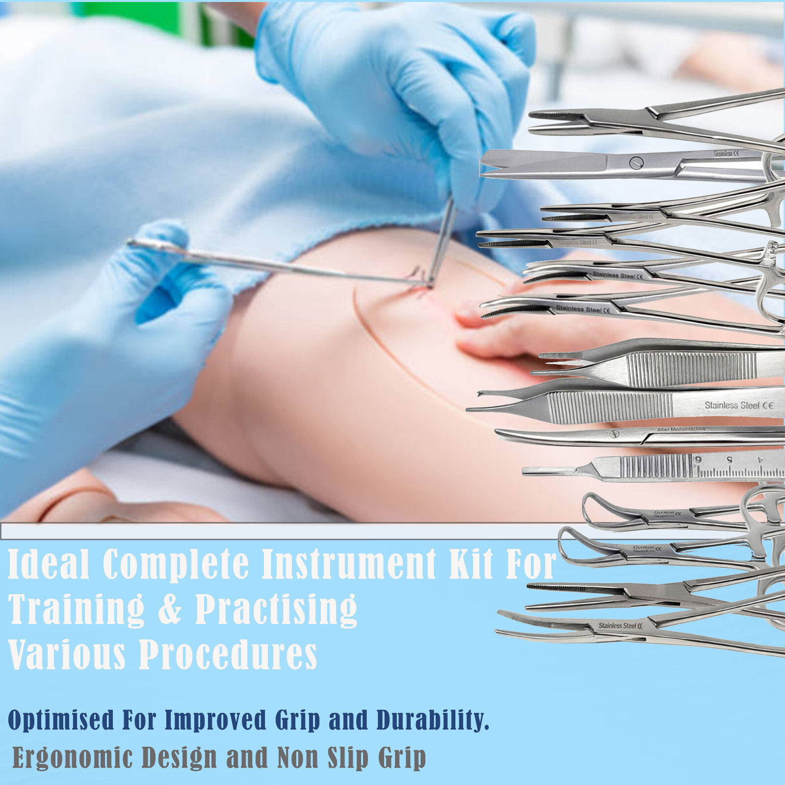 NEW Minor Surgery Suture First Aid Kit, Medical VET Trauma Survival Pack - 44 Pc