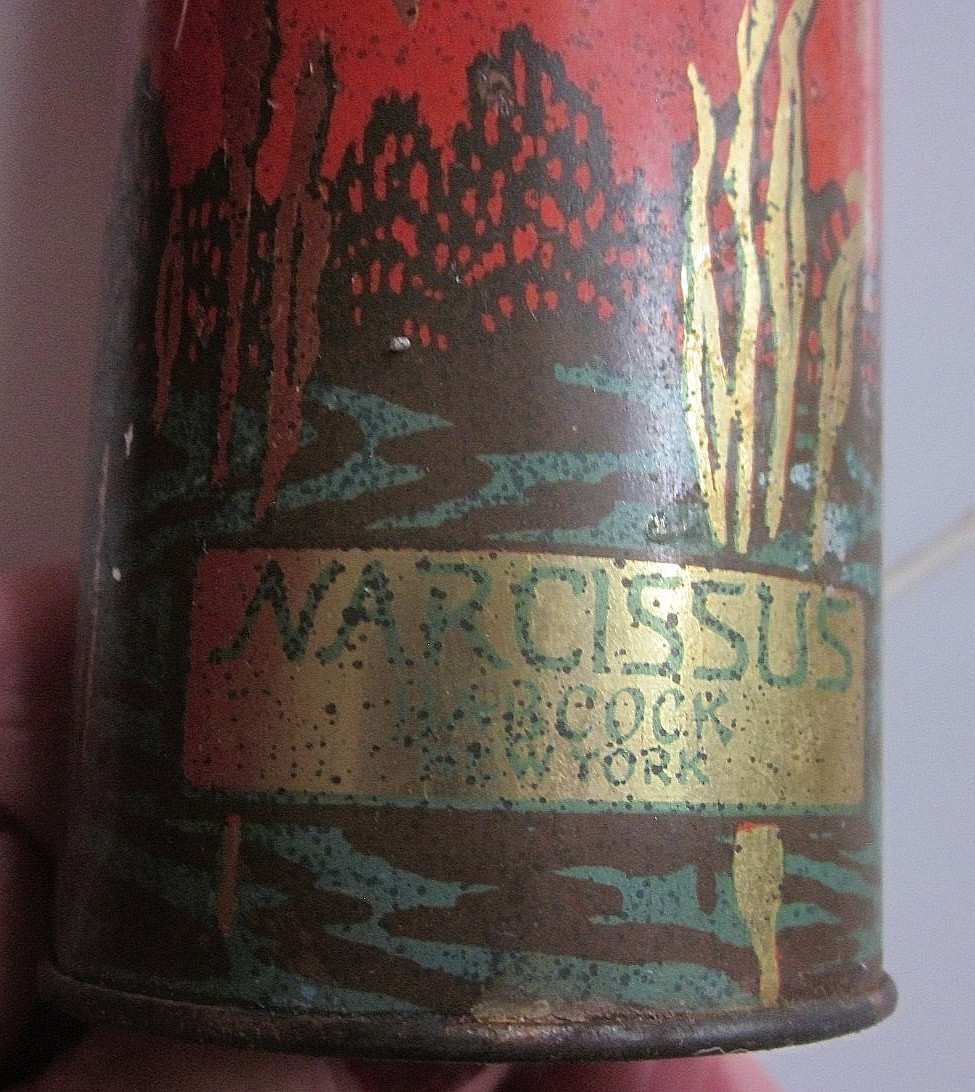 Vintage Narcissus Babcock NY Talcum Powder tin