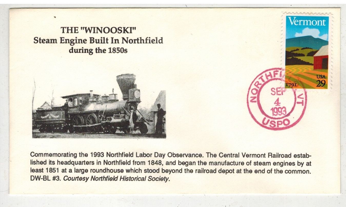 NORTHFIELD VT RAILROAD THE WINOOSKI STEAM ENGINE BUILT IN NORTHFIELD!