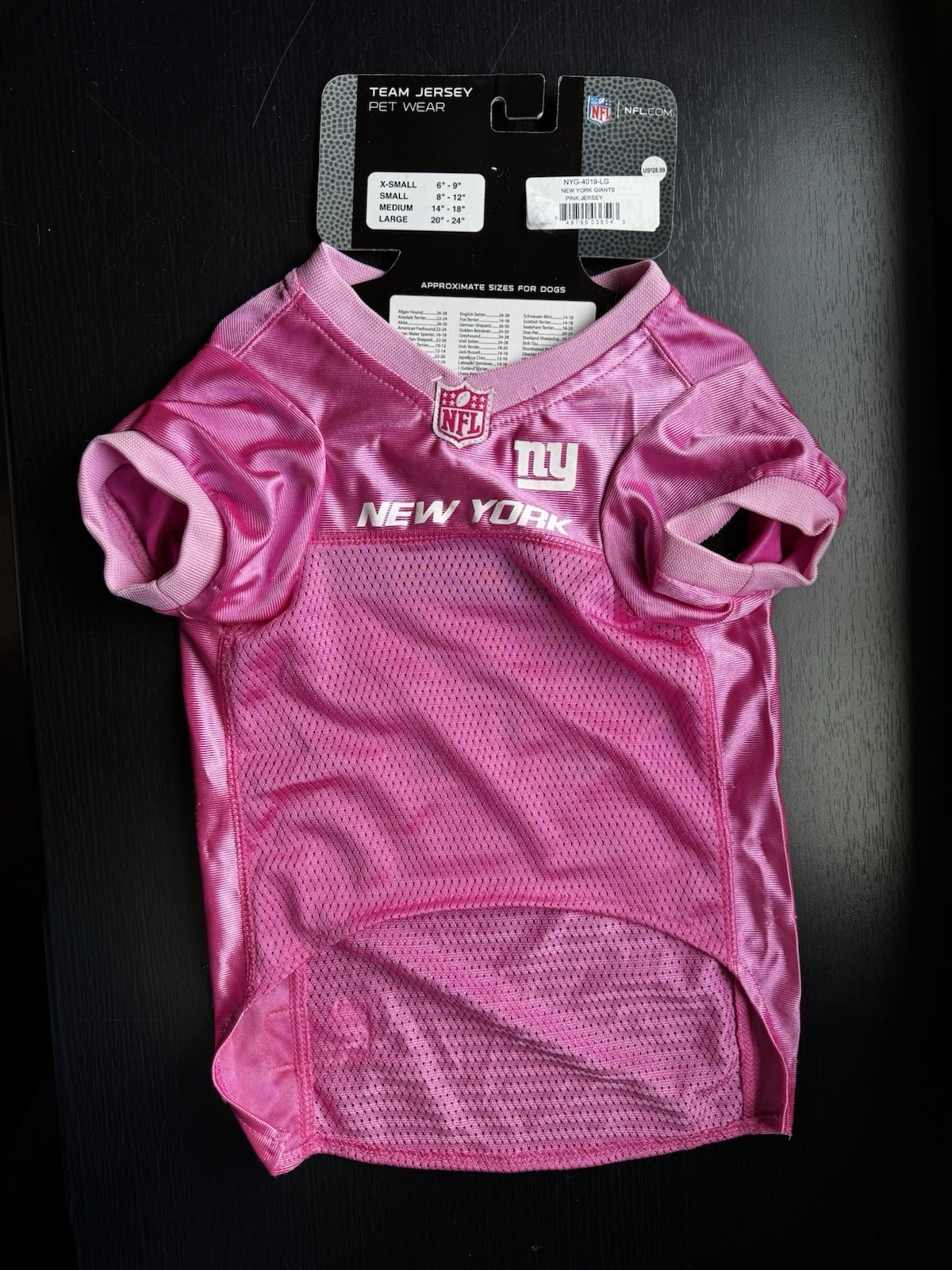 NFL Pink Jersey for DOG (L) Pet Apparel Shirts New York Giants Football Jerseys