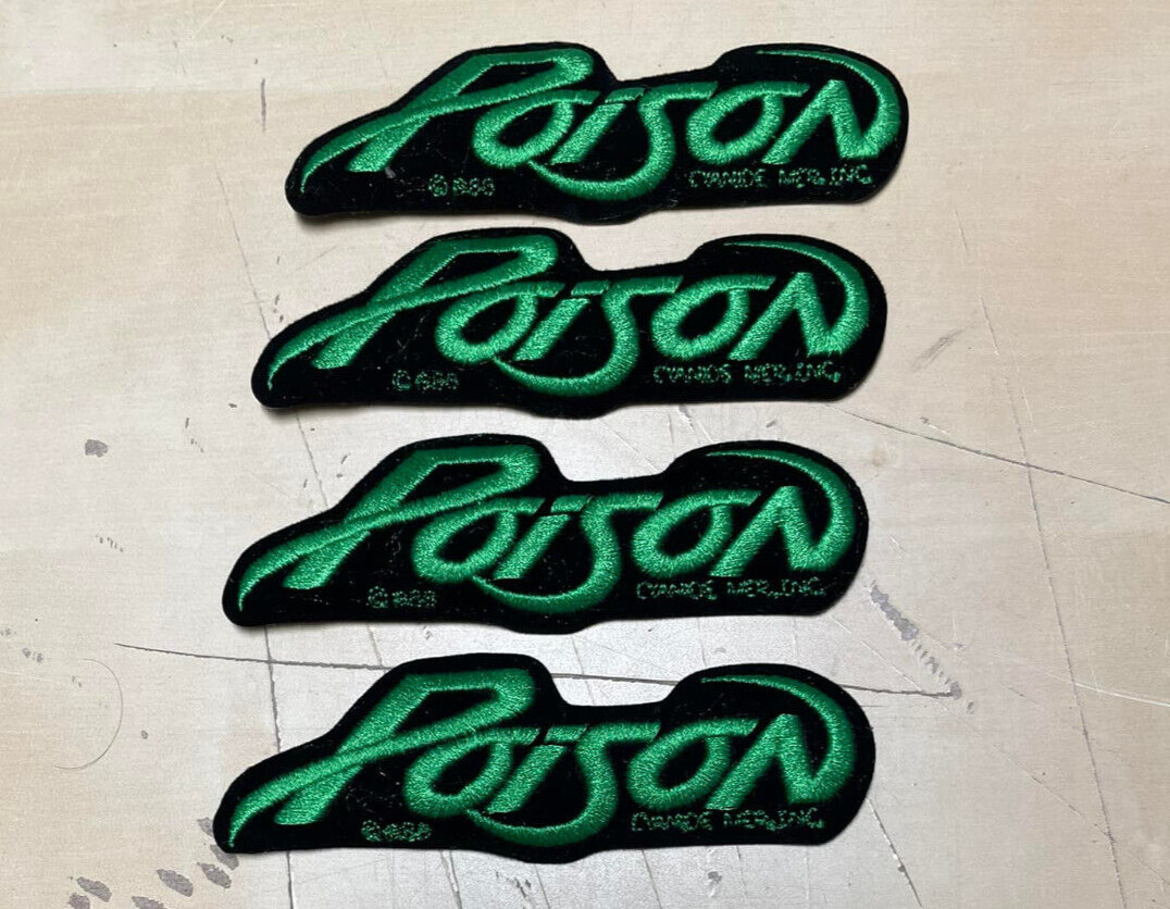 Vintage Poison Bret Michaels Rock Band Embroidered Patch 5" x 1.75" (Lot of 4)