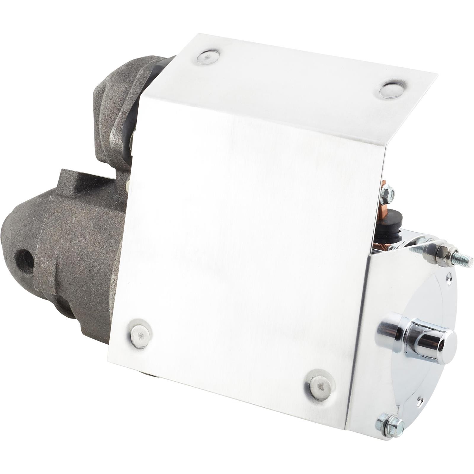 Polished Aluminum Heat Shield, Fits Chevy Starter