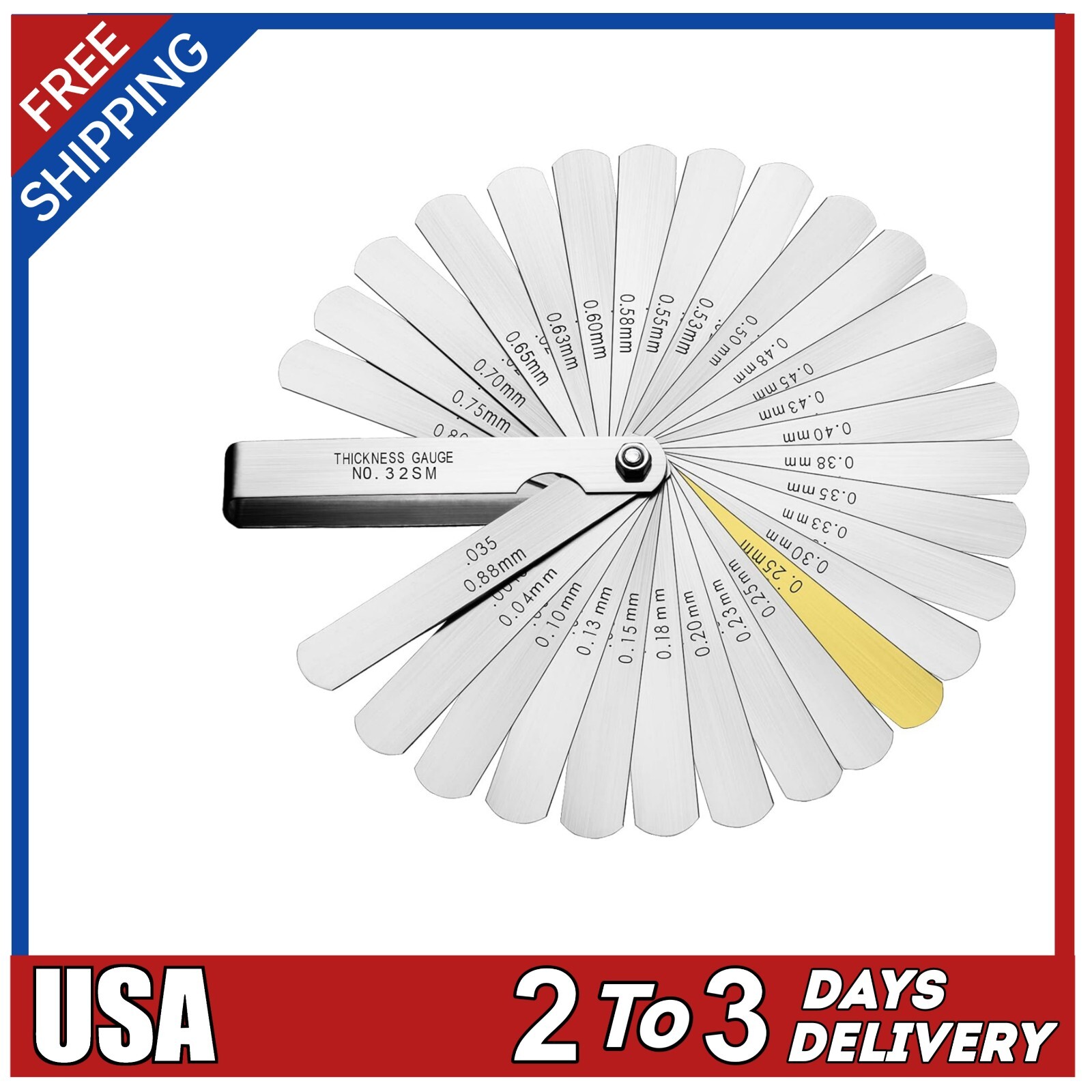 Feeler Gauge Set Stainless Steel Valve Lash Adjustment Tool Imperial/Metric 4