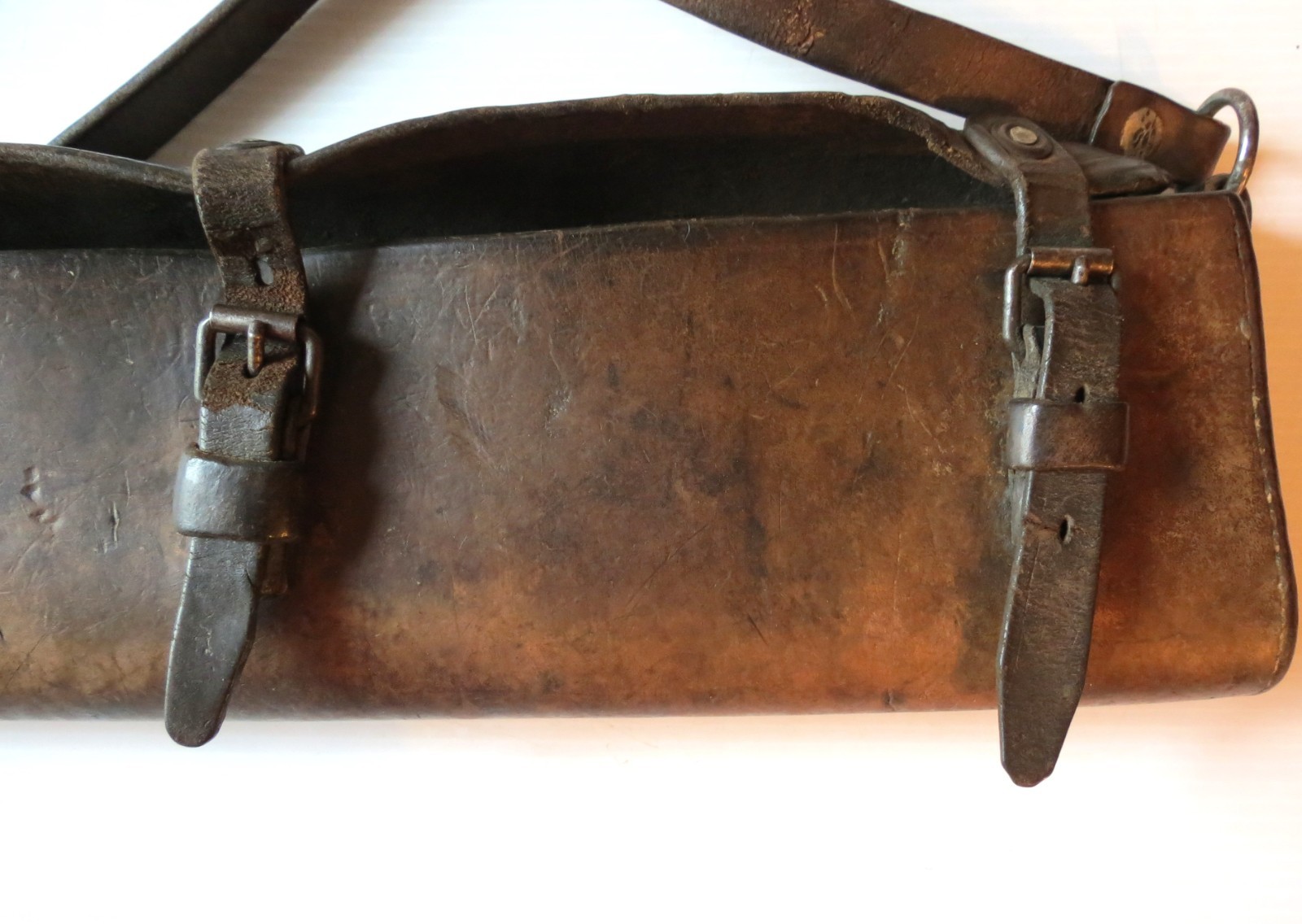 Antique Leather Cartridge Box Case Civil War Era 17 3/4" L