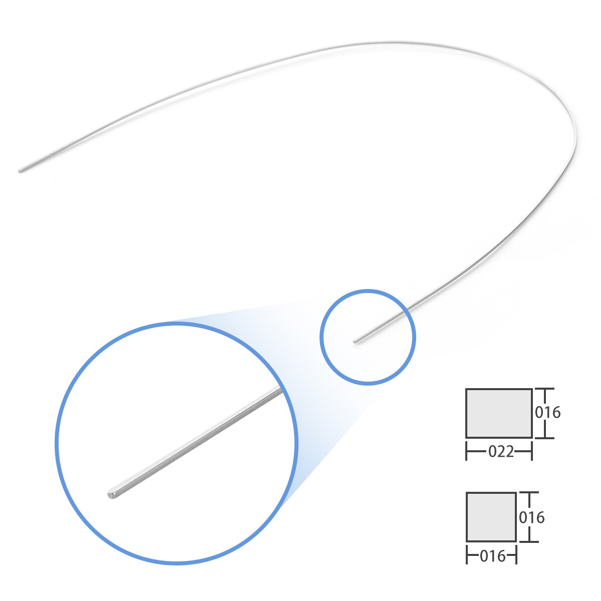 Dental Ortho Wires Alambre arqueado Super Elastic Niti Rectangular Ovoid Form