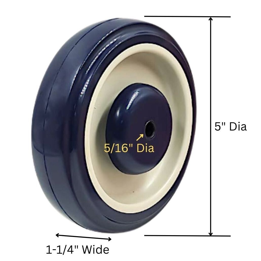 Set of 8 wheels | 5" Diameter wheels for Shopping Cart | Nuts and Bolts included