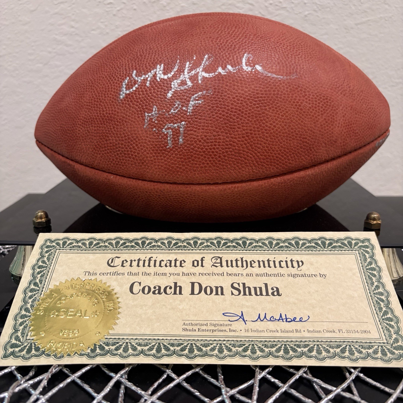DON SHULA MIAMI DOLPHINS SIGNED AUTHENTIC FOOTBALL #325 Autograph