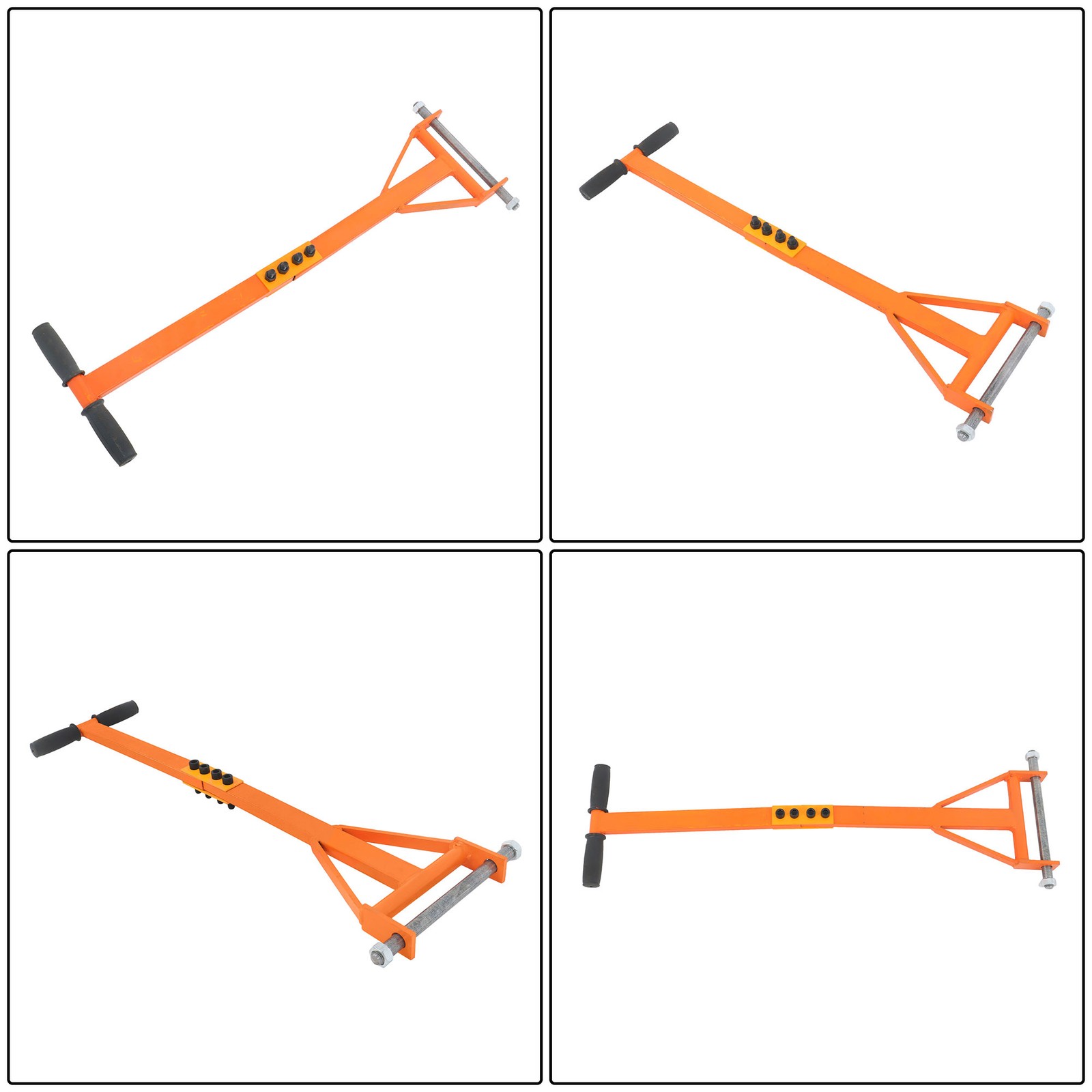 4 Pcs Machinery Skates Dolly With Handle 360° Rotation 6T/13200Lbs Heavy Duty