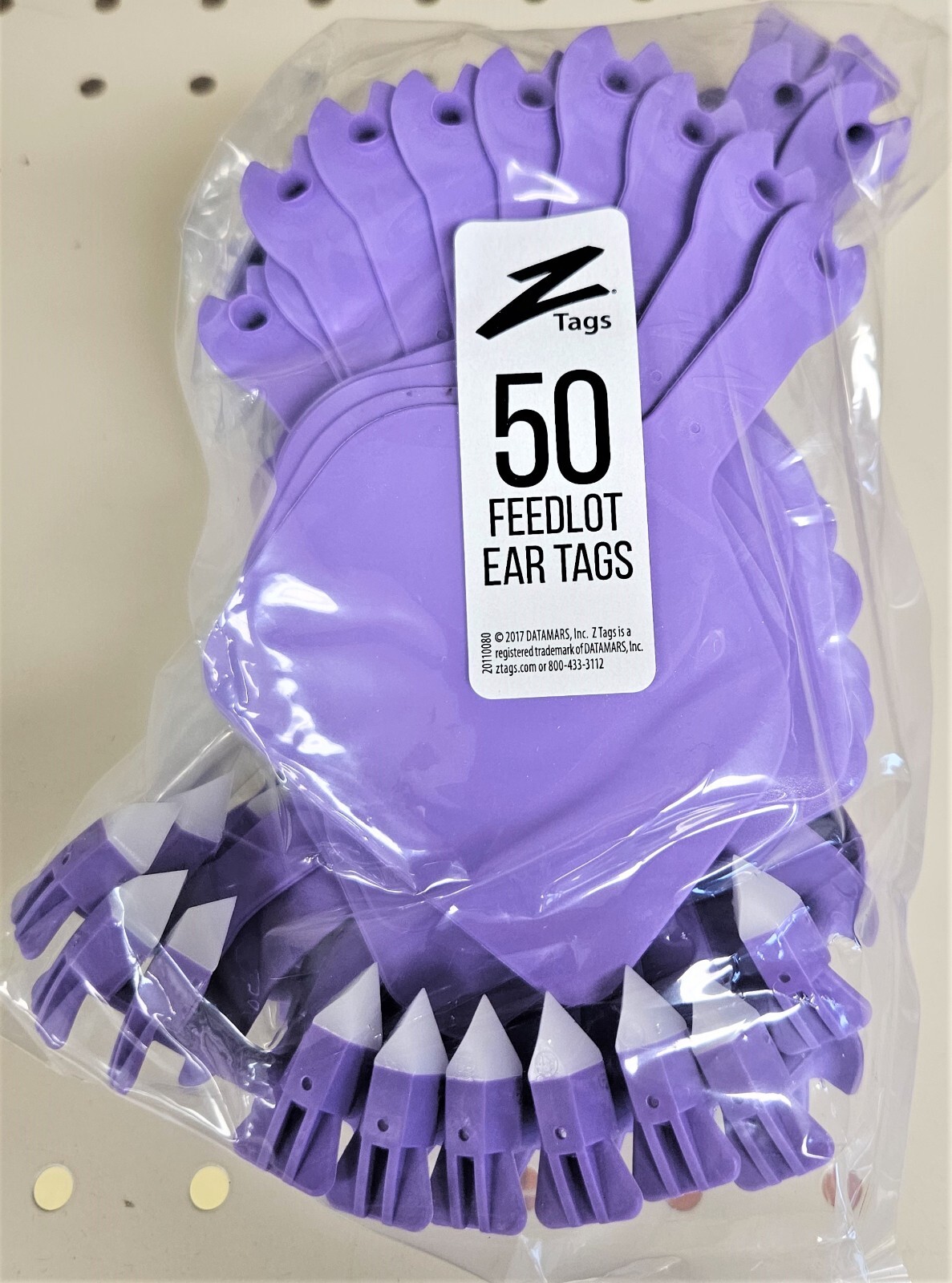 Z Feedlot Ear Tags for Cattle ID PURPLE 50ct