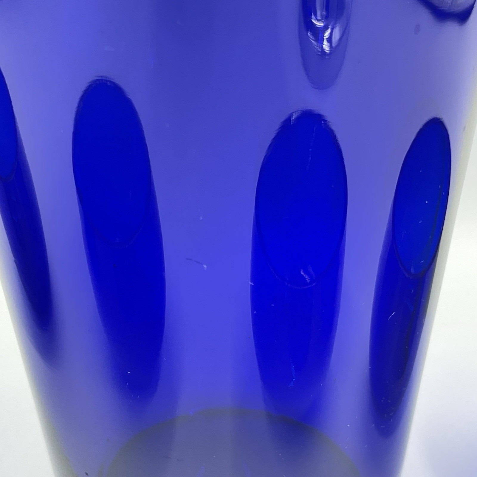 Vgt Cobalt Blue Cocktail Shaker with 4 Roly Poly Glasses Chrome Plate Shaker Top