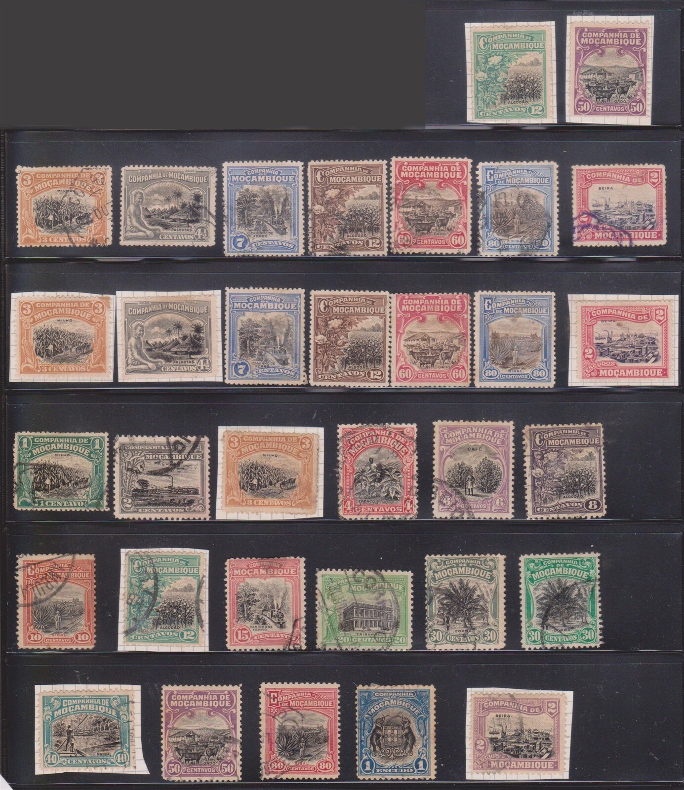 (F279-9) 1923 Mozambique mix part set 33stamps 1c to 2e (I)  (EH26)