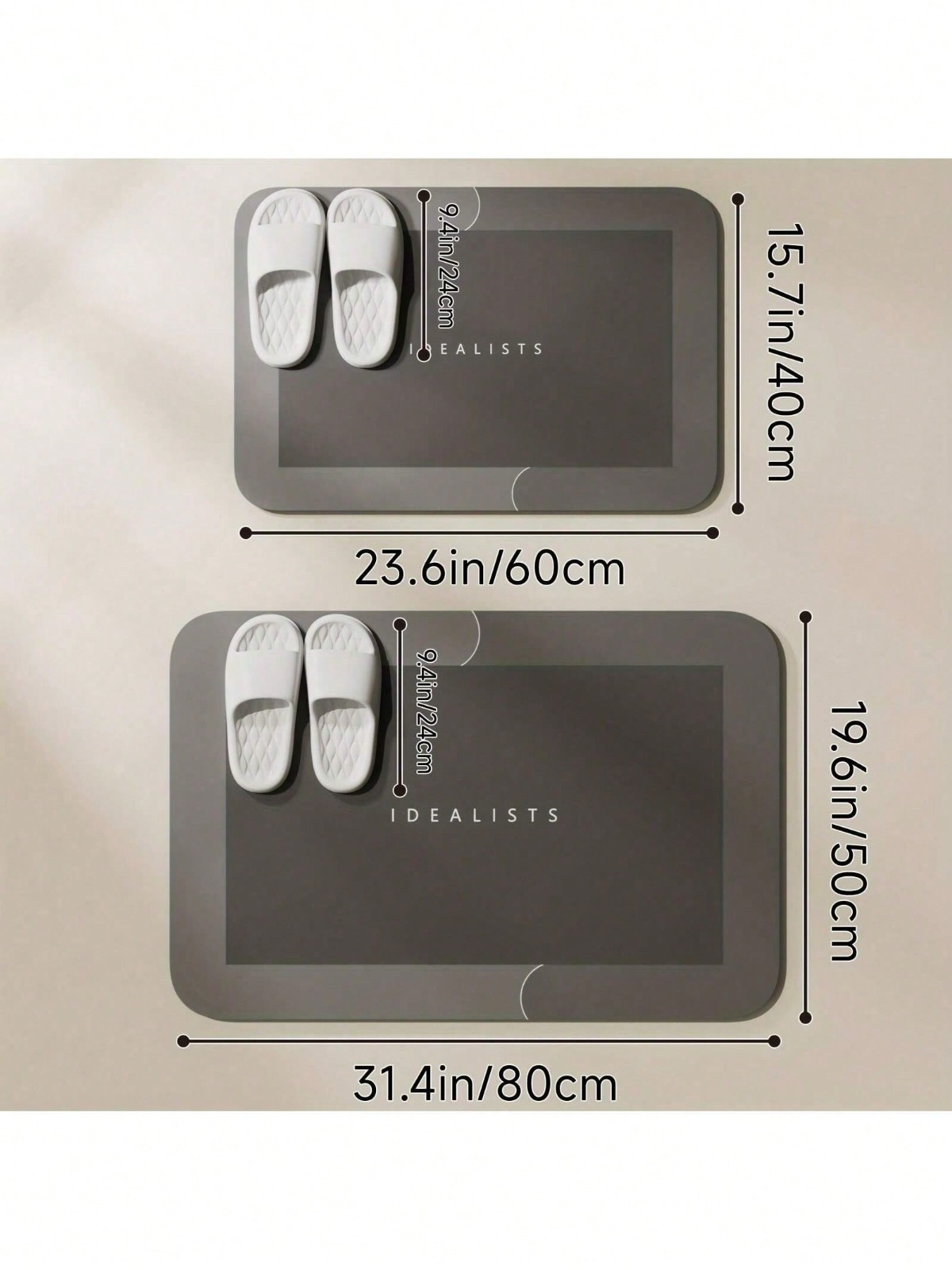 SUPER Water Absorbent Bath Mat Non-Slip Quick Dry Bathroom Shower Rug 24"/32"