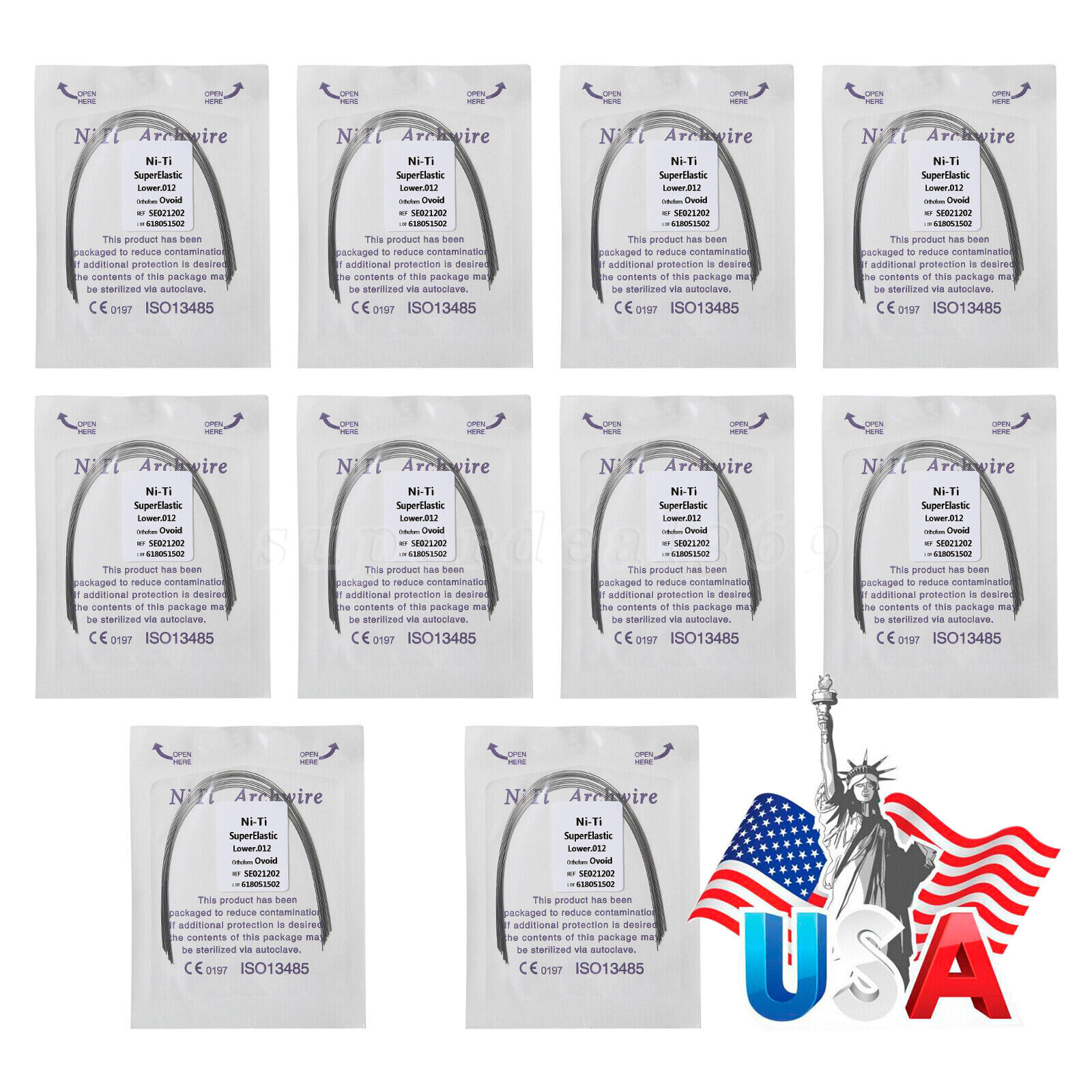 All Size Dental Orthodontic Super Elastic Niti Round Arch Wire Ovoid Form st