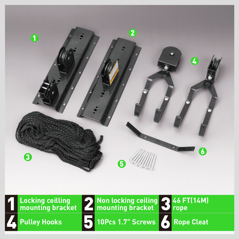 2-Pack Bike Lift Hoist Bicycle Lift Ceiling Mounted Garage Hanger Pulley Rack