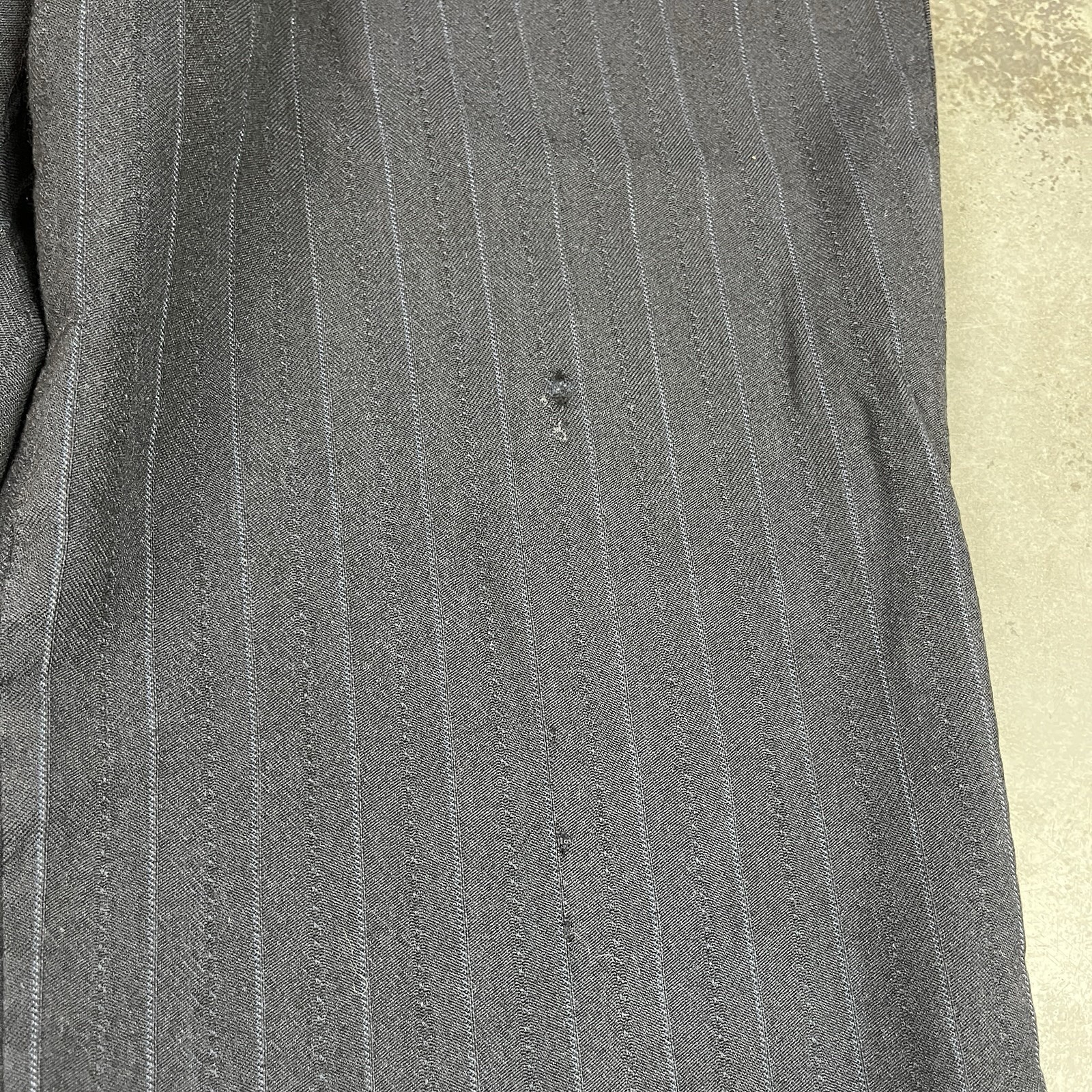 Vintage Wool Blend Pants Mens 32x32 Blue Flaws Distressed Preppy Stripes Preowne